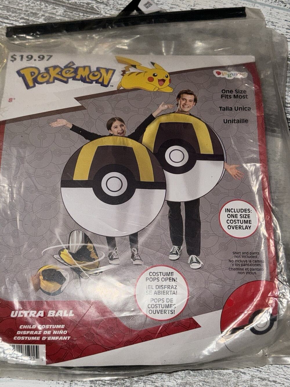 Pokémon Ultra Ball Pop Up Costume Children’s One Size Fits All